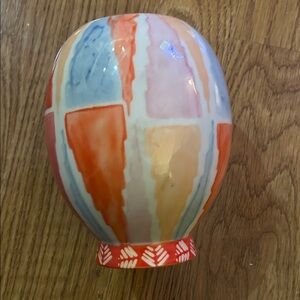 Colorful Striped Ceramic Vase
